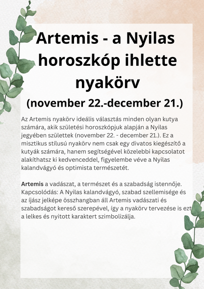 Artemis - a Nyilas horoszkóp ihlette nyakörv (11.22-12.21)